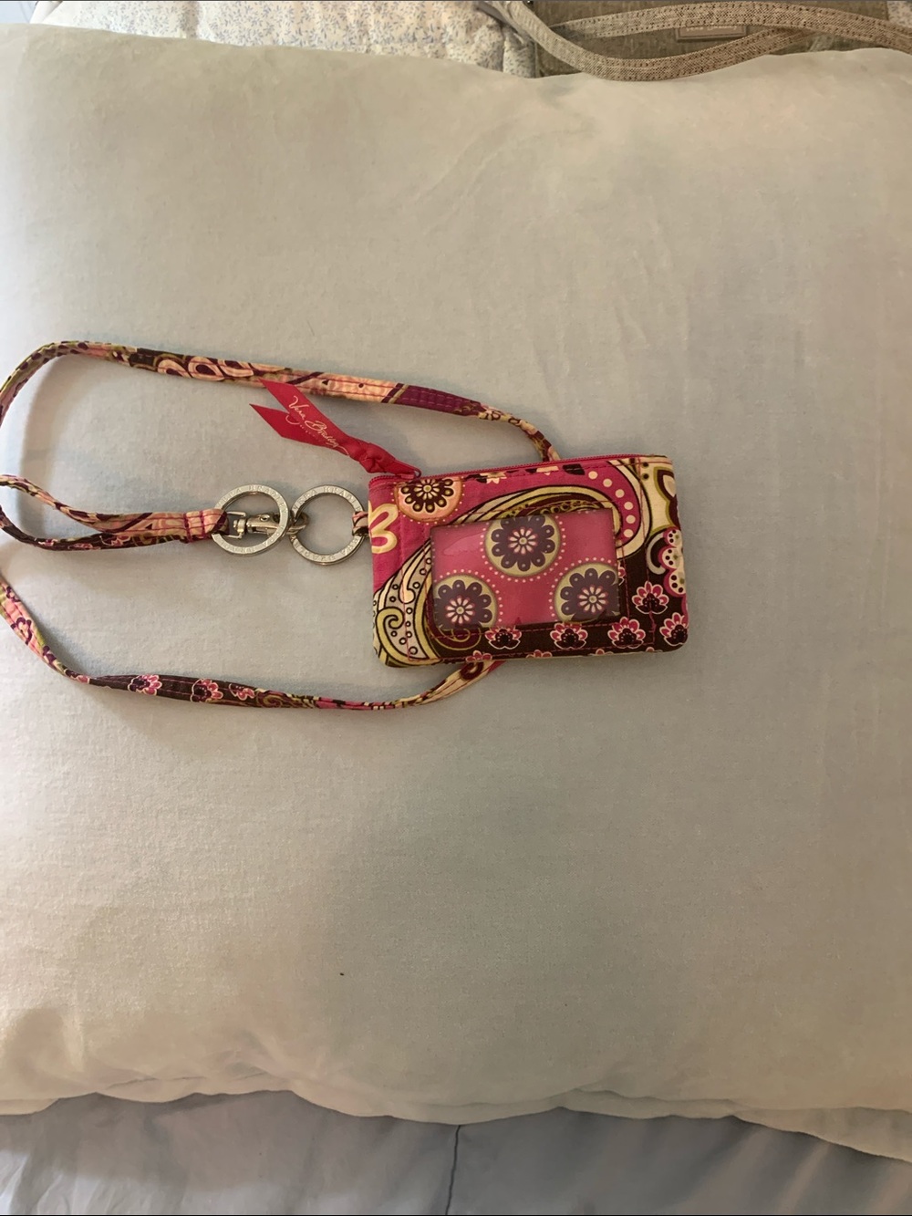 Vera Bradley Pink Paisley Floral Crossbody Card Holder